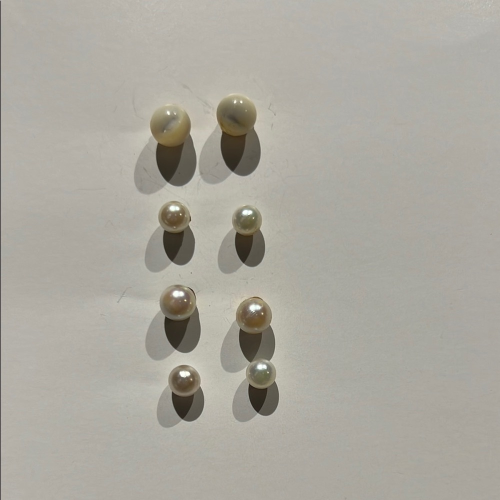 Elegant Faux Pearl Stud Earrings Set